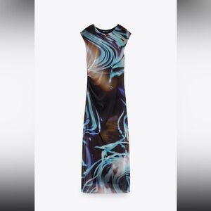 Zara Printed Tulle Dress
